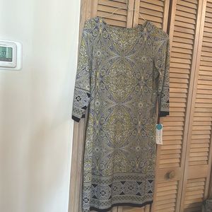 London Style- navy blue, white and yellow dress